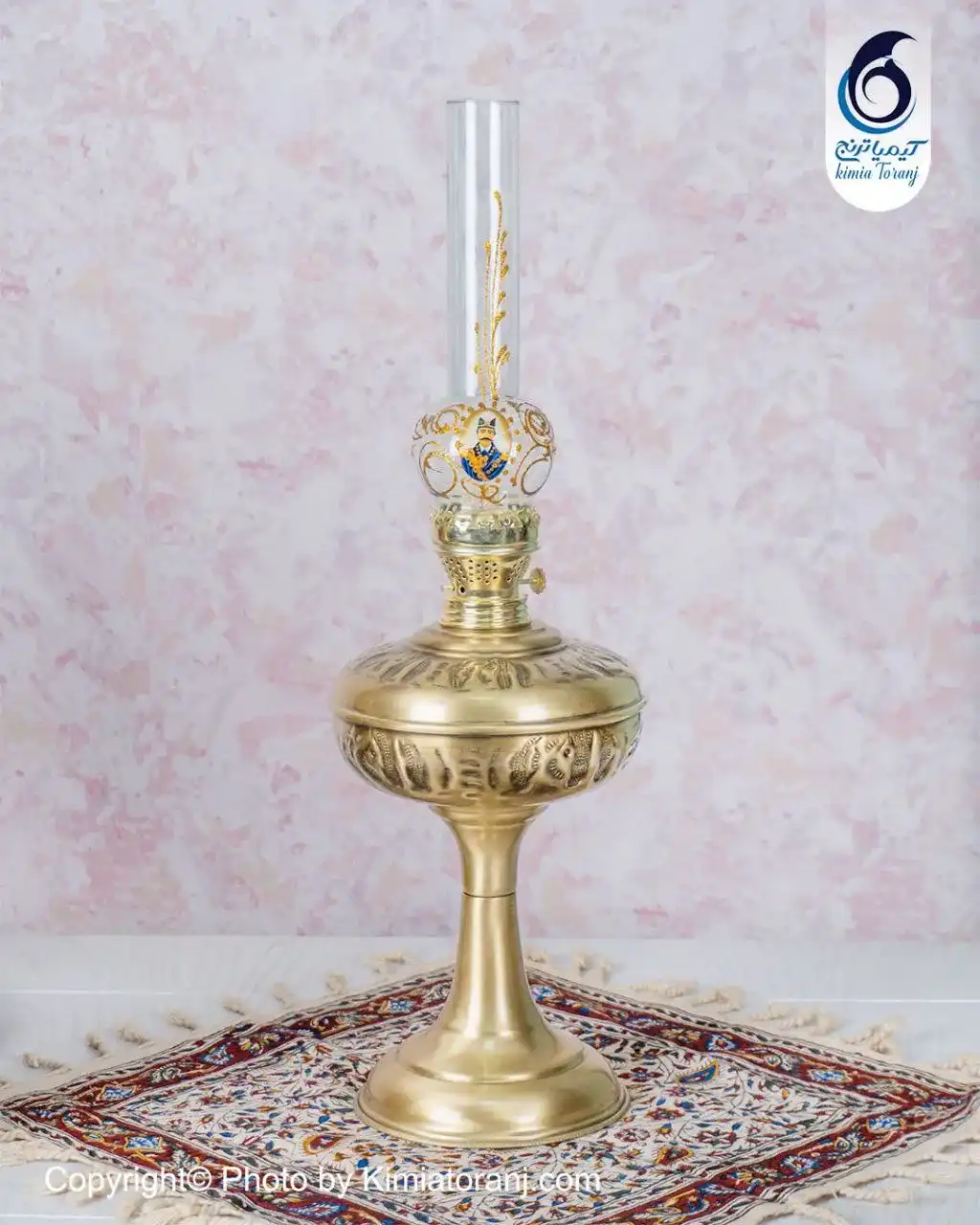 چراغ بزرگ قلم زنی برنجی