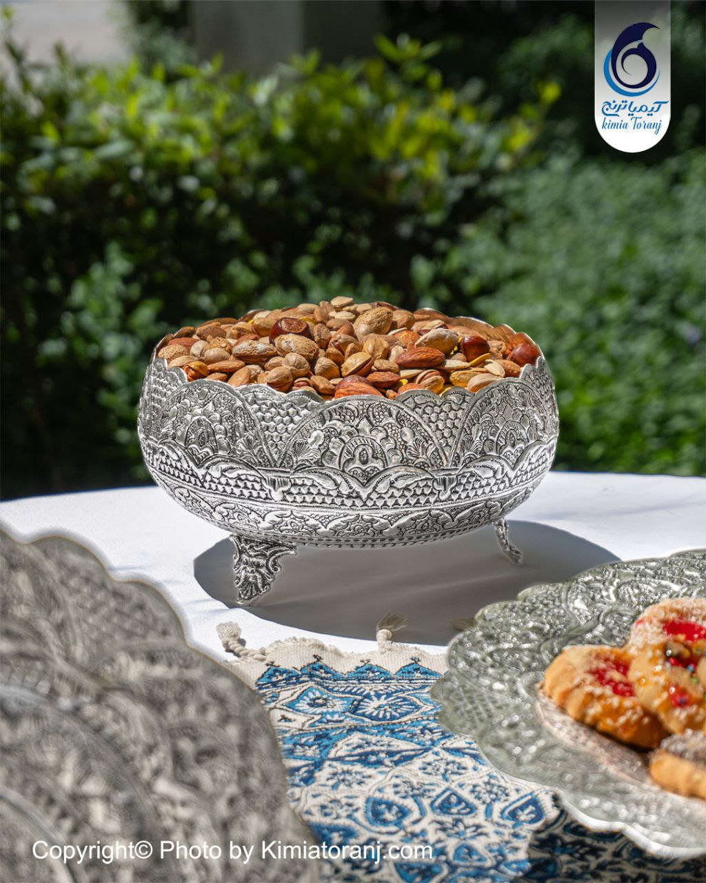 پسته خوری شبه نقره قلم اسلیمی