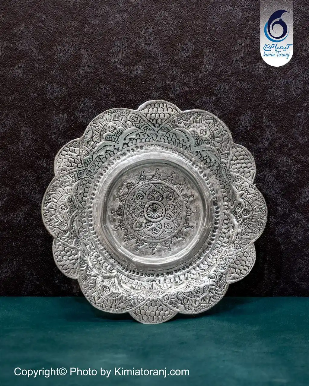 پیش دستی شبه نقره قلم اسلیمی