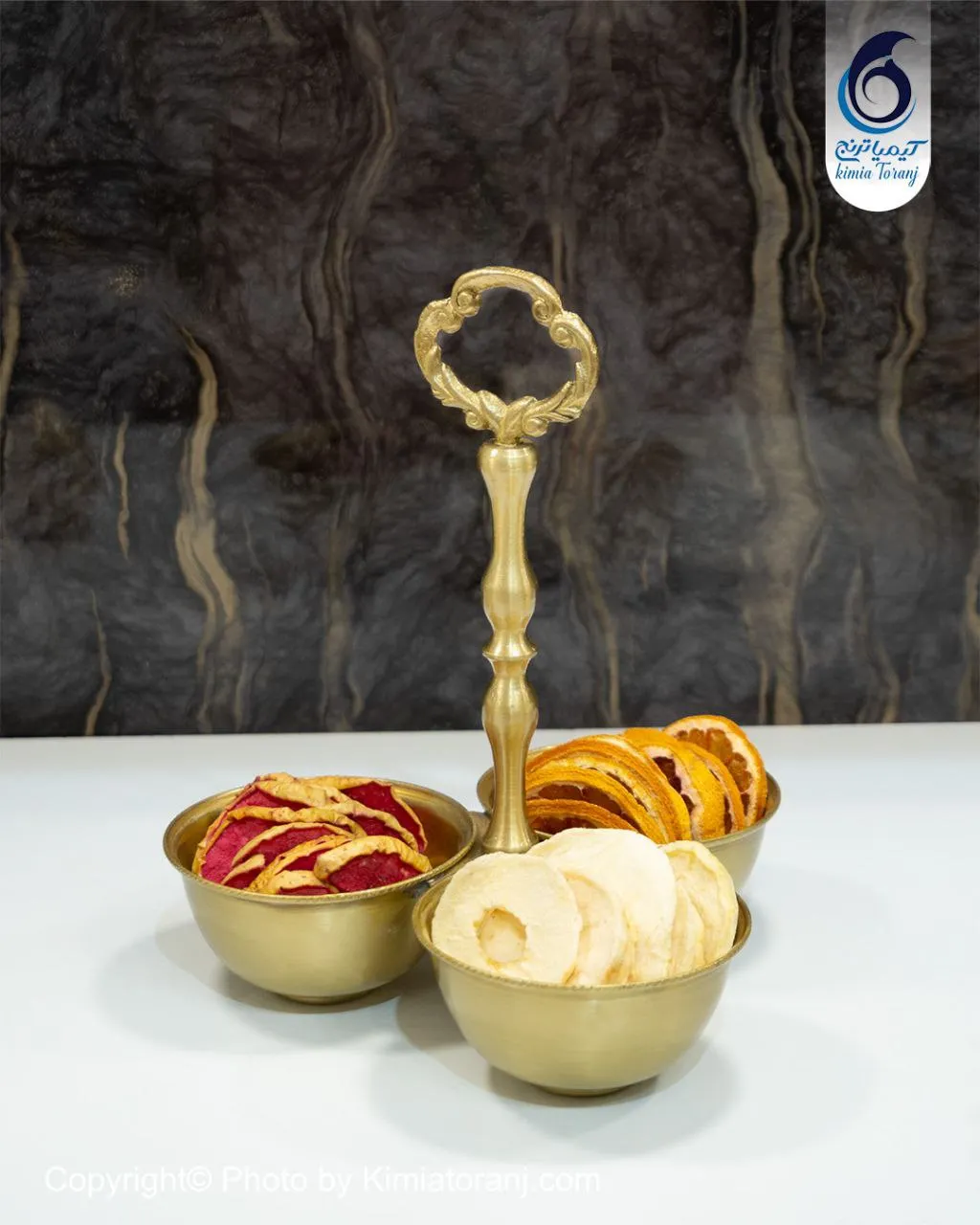 آجیل خوری سه قلو ساده سایز 1 برنجی