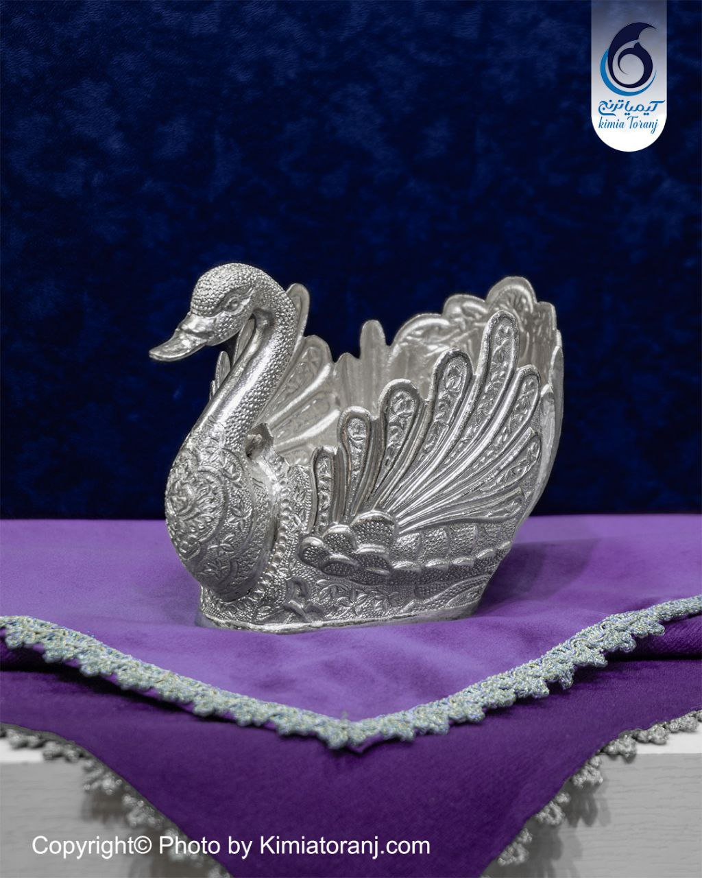 قو سایز 2 شبه نقره قلم گل و مرغ