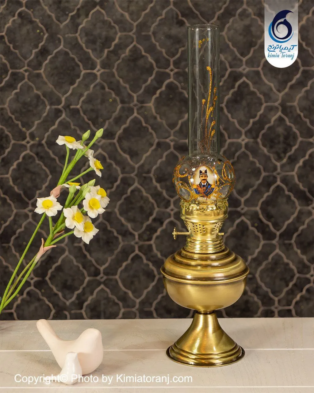 چراغ متوسط ساده برنجی