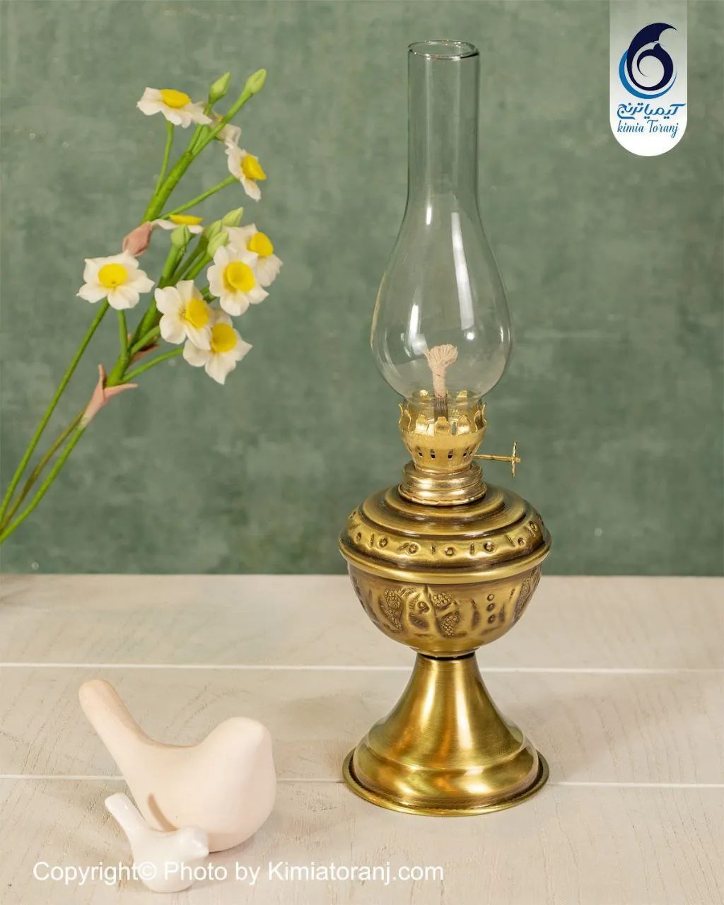 چراغ کوچک قلم زنی برنجی