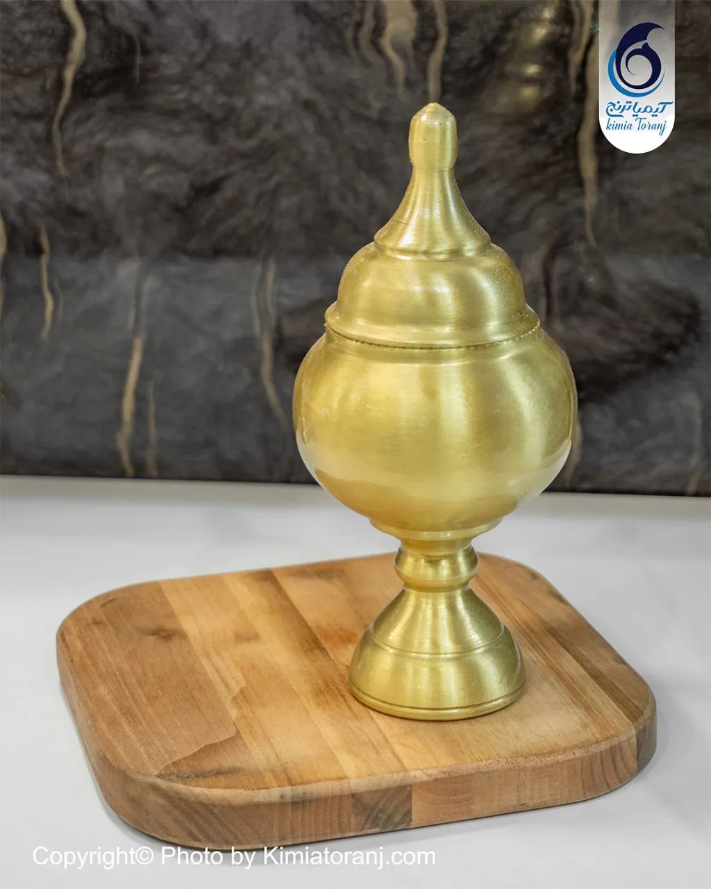 شکلات خوری تکپایه برنجی سایز 2 ضخیم