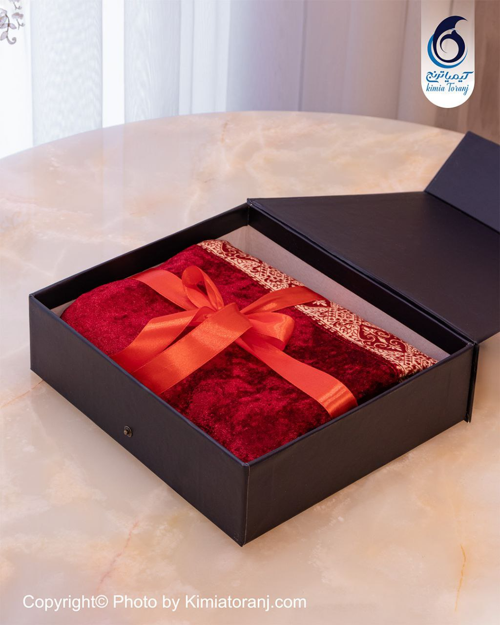 پک میزبانی اصیل رومیزی مخمل قلمکار قرمز