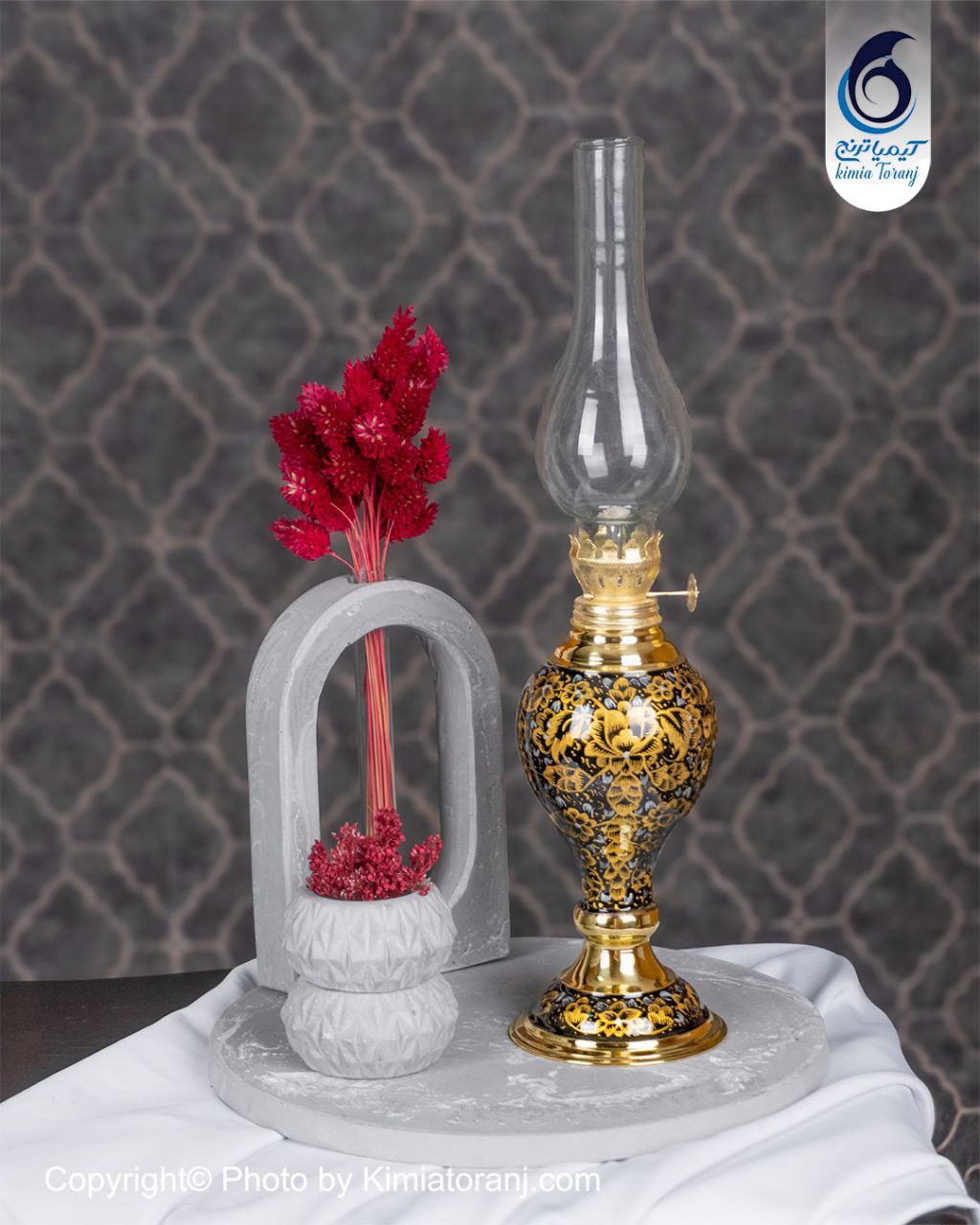 چراغ زرینه تپل درزی  برنجی